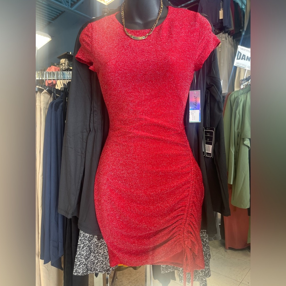 Derek heart- bright red dress